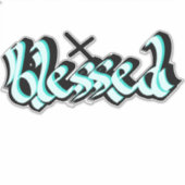 手賛美レタリング書道クロスデカール シール (正面)