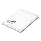 手赤と白付きパピヨン漫画の犬 ノートパッド (回転)