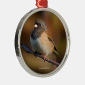 手足に黒い目のユンコの鳴き鳥 メタルオーナメント (右)