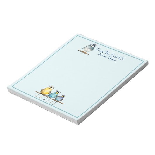 手足の名前のメモ帳の奇抜なパーソナライズされた鳥 ノートパッド (回転)