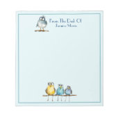 手足の名前のメモ帳の奇抜なパーソナライズされた鳥 ノートパッド (正面)