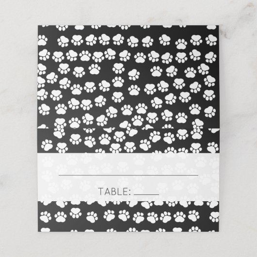 手足の形，白黒の結婚模様 プレイスカード (外部開封)