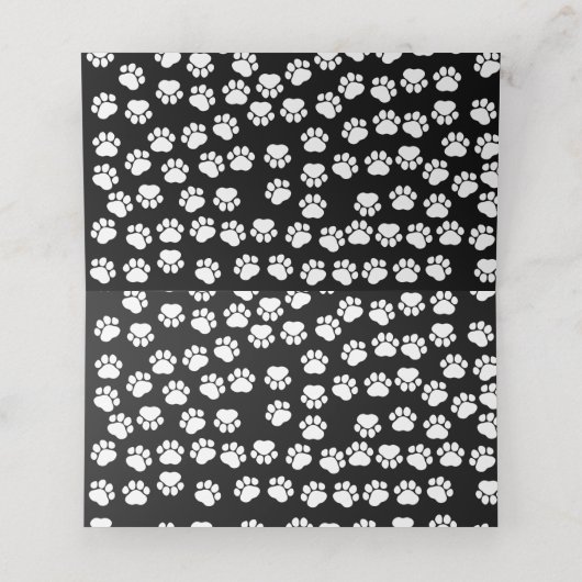 手足の形,白黒の結婚模様 プレイスカード (内部開封)