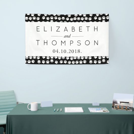 手足の形，白黒の結婚模様 横断幕 (トレードショー)