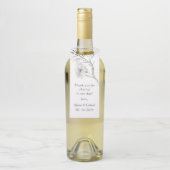 手銀色描の花。 シンプル ボトルネックタグ (ボトル)