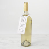 手銀色描の花。 シンプル ボトルネックタグ (アングル)