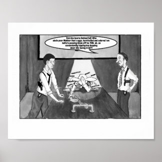 手錠のピーター綿テール、グレースケール8"x10" ポスター