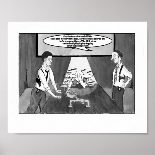 手錠のピーター綿テール、グレースケール8"x10" ポスター (正面)