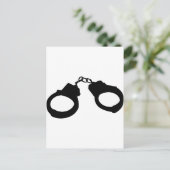 手錠の輪郭シルエット ポストカード (スタンド正面)