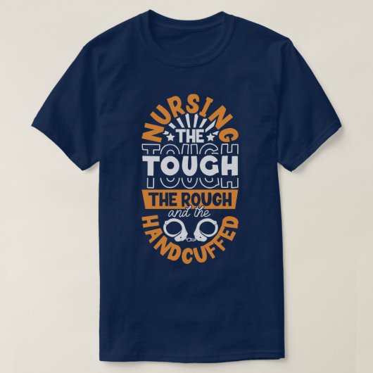 手錠をかけられた看護師を看護する Tシャツ (デザイン正面)