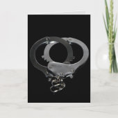 手錠をかける、きびしい恋愛の挨拶状 カード (正面)