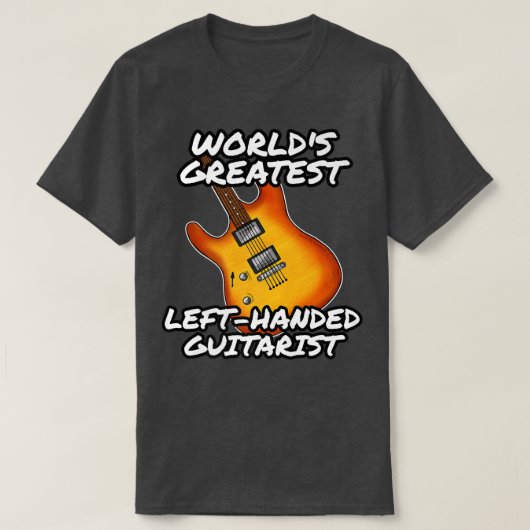 手離れ利きギタリスト左ギターミュージシャンプレミウ Tシャツ (デザイン正面)
