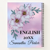 手離れ利き薄紫フローラ英語名Year Girls ノートブック (裏面)