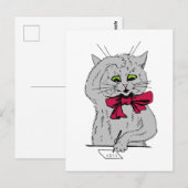 手離れ式の猫 ポストカード (正面/裏面)