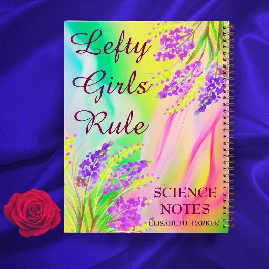 手離れ手の抽象芸術カラフルフローラ名の件名 ノートブック