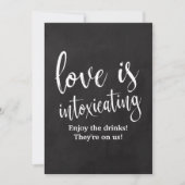 手頃なチョークボードウェディングバーの看板 (正面)