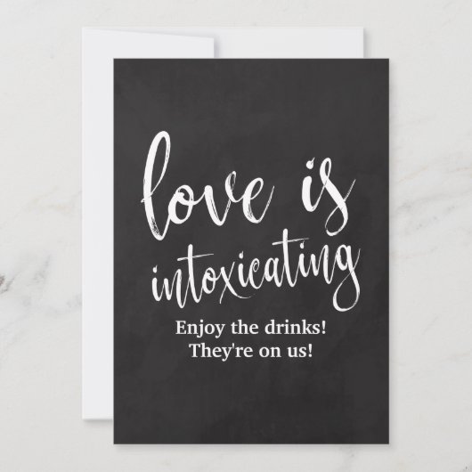 手頃なチョークボードウェディングバーの看板 (正面)