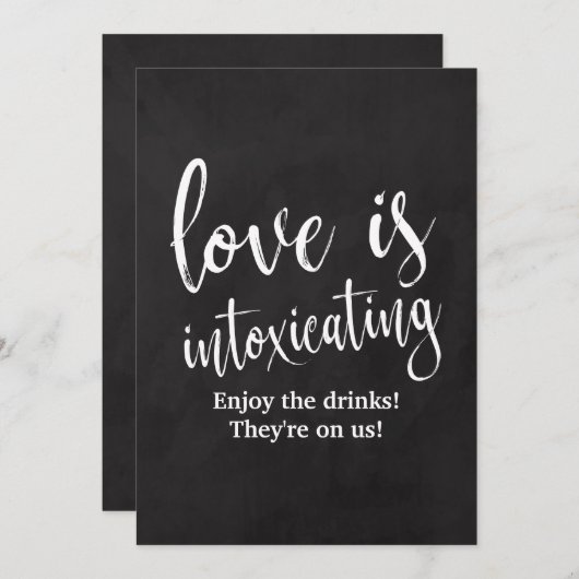 手頃なチョークボードウェディングバーの看板 (正面/裏面)