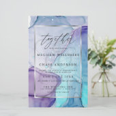 手頃のシ結婚ックなアクアパープル抽象芸術インク (スタンド正面)