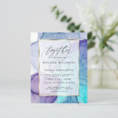 手頃のシ結婚ックなアクアパープル抽象芸術インク (スタンド正面)