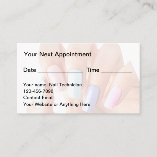 手頃ネイリストサロンアポイントメントカード 予約カード (正面)