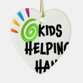 手項目を救済している子供 セラミックオーナメント (右)