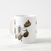 手風変わり一杯のサンタクロース コーヒーマグカップ (正面左)