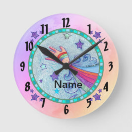 手飛んでいる時計 ラウンド壁時計