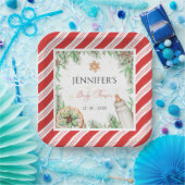 手魅力的引き式カスタムクリスマスベビーシャワー ペーパープレート (パーティー)