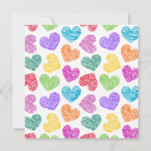 手鮮やか引きハート結婚式招待状 招待状 (裏面)