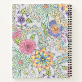 手鮮やか描き春の花と緑 ノートブック (裏面)