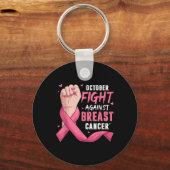 手10月の乳がん認識度 キーホルダー (正面)