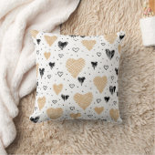 手 – 斑状描ハート クッション (ブランケット)