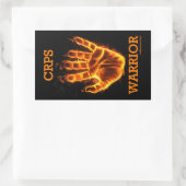 手/炎…CRPS 長方形シール (バッグ)