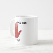 手、私のマグ コーヒーマグカップ (正面左)