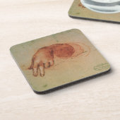 手(紙の赤いチョーク)の勉強 コースター (左側)