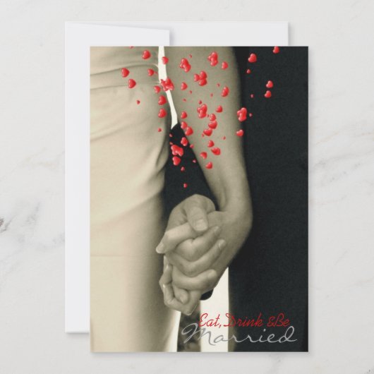 手Balackおよび白い結婚式のリハーサルの夕食 招待状 (裏面)