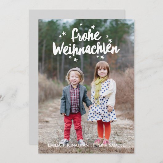 手beschriftete Weihnachtsfeiertags-Grus シーズンカード (正面/裏面)