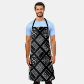 手dの黒と白の幾何学的背景 エプロン (着用した状態)