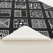 手dの黒と白の幾何学的背景 シェルパブランケット (3/4)