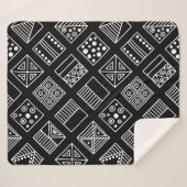 手dの黒と白の幾何学的背景 シェルパブランケット (正面(横))