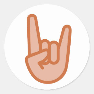 手Emojiのクールな石 ラウンドシール