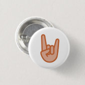 手Emojiのクールな石 缶バッジ (正面&裏面)