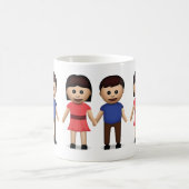 手Emojiを握っている人および女性 コーヒーマグカップ (中央)