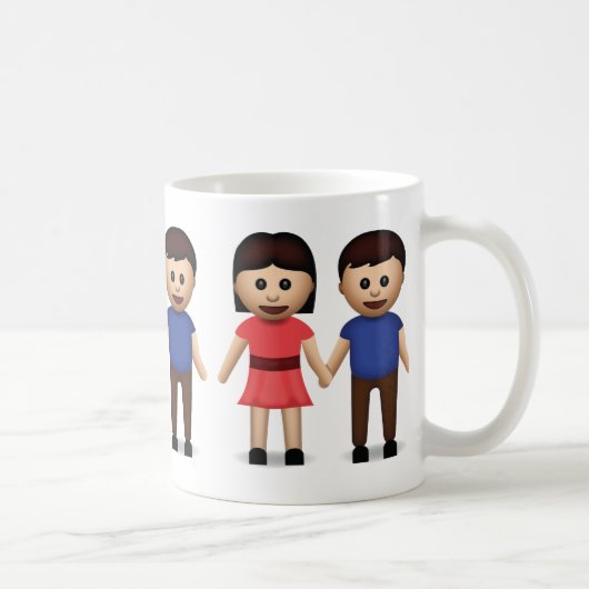 手Emojiを握っている人および女性 コーヒーマグカップ (右)