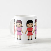 手Emojiを握っている2人の女性 コーヒーマグカップ (正面左)