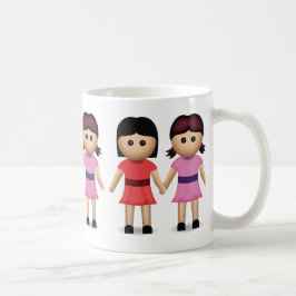 手Emojiを握っている2人の女性 コーヒーマグカップ