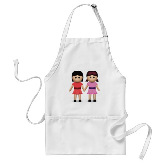 手Emojiを握っている2人の女性 スタンダードエプロン (正面)