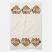 手w花ビクトリアンヴィンテージバレンタインデー キッチンタオル (縦)