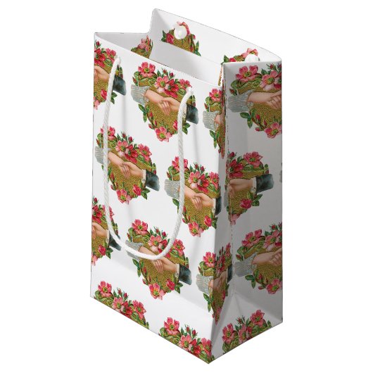 手w花ビクトリアンヴィンテージバレンタインデー スモールペーパーバッグ (正面アングル)